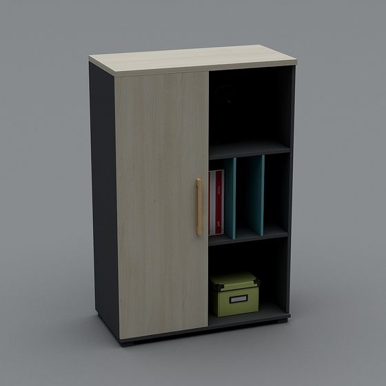 Modern Low-Poly Bookshelf 3D model