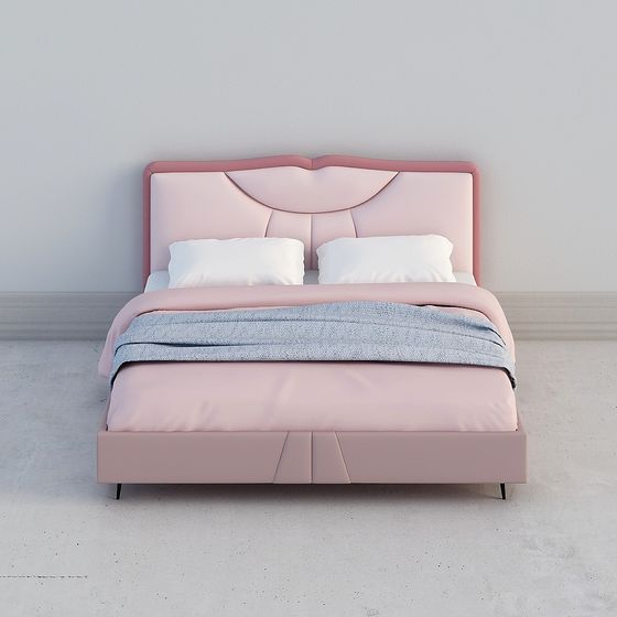 Dreamy Pink Bed 3D model
