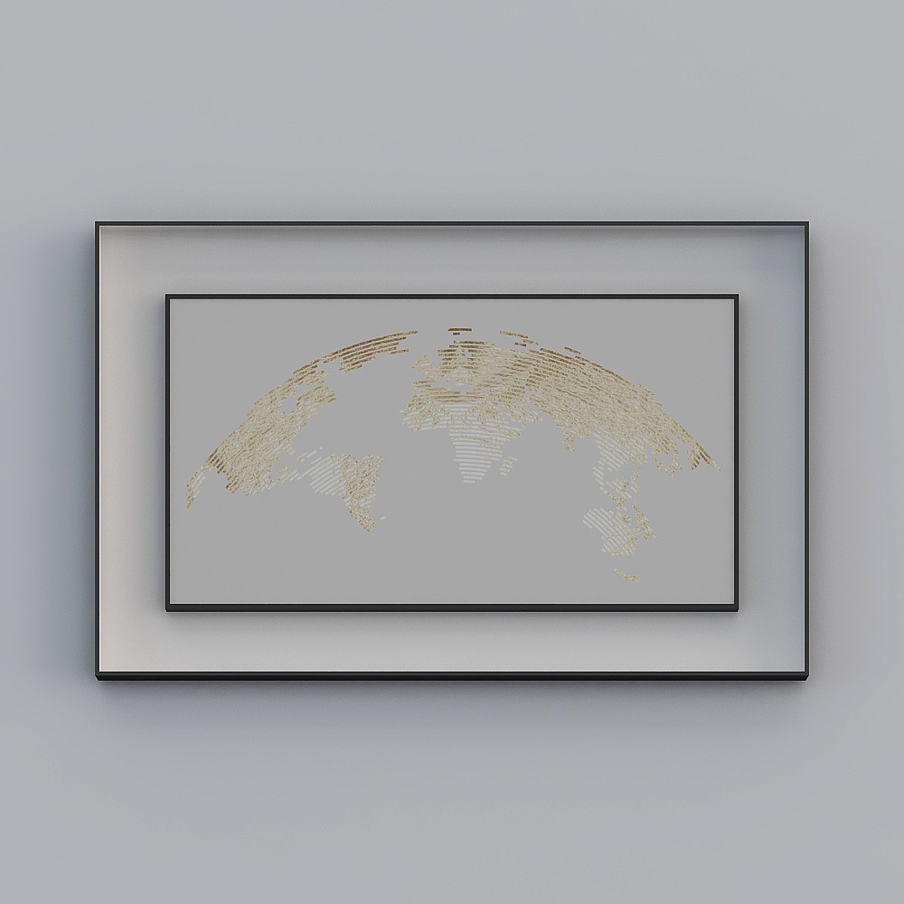 Elegant Low-Poly 3D World Map Model