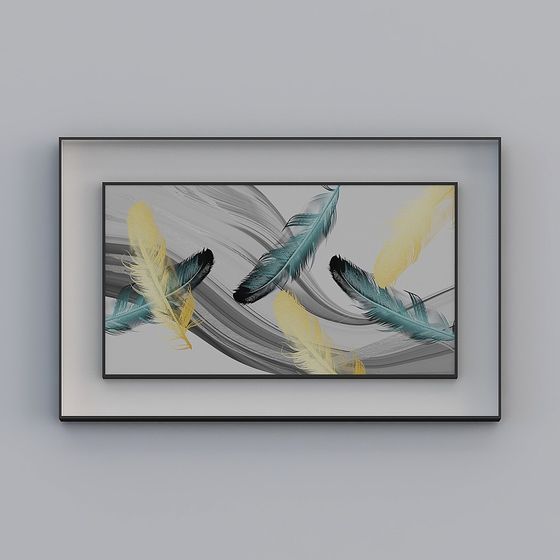 Stunning Low-Poly Feather Frame 3D model