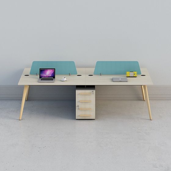 Chic Dual Workstation 3D model for Contemporary Workspaces
