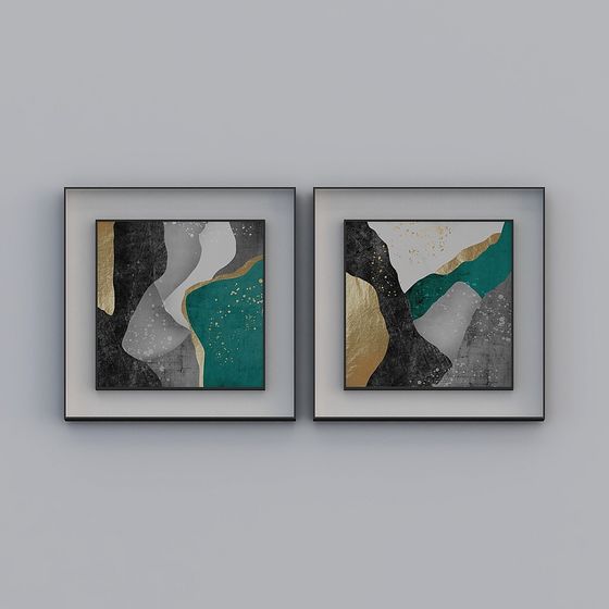 Stylish Abstract Art Frame 3D model