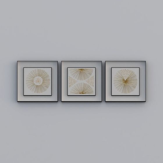 Elegant 3D Framed Art Model for Modern Decor