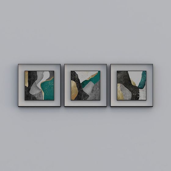 Abstract Frame Triptych 3D model