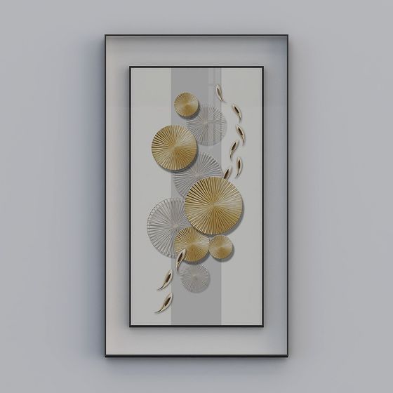 Elegant Abstract Fan Shape Wall Art 3D model