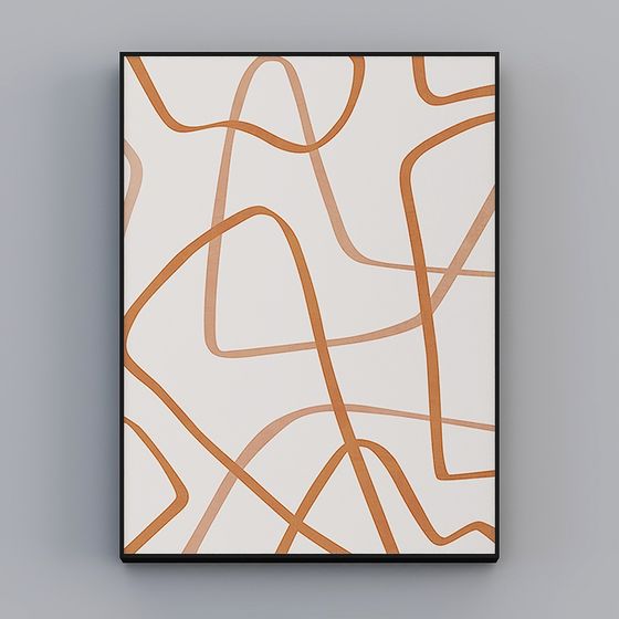 Abstract Lines 3D Model in Low Poly Style