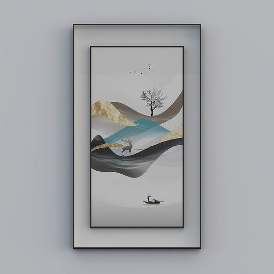 Mountain Retreat 3D Model - Calm Nature Scene