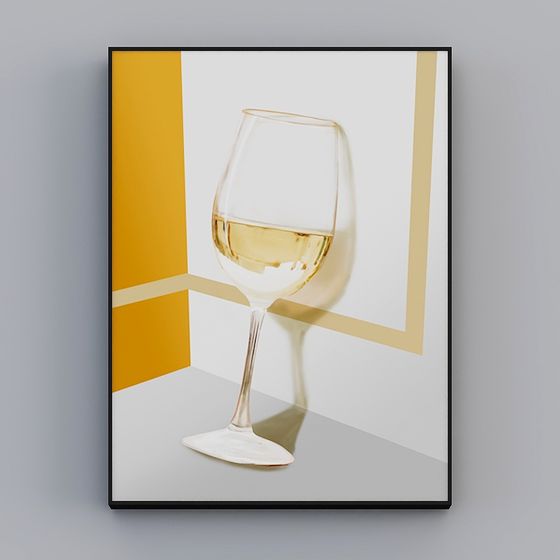 Elegant Low Poly Wine Glass 3D model