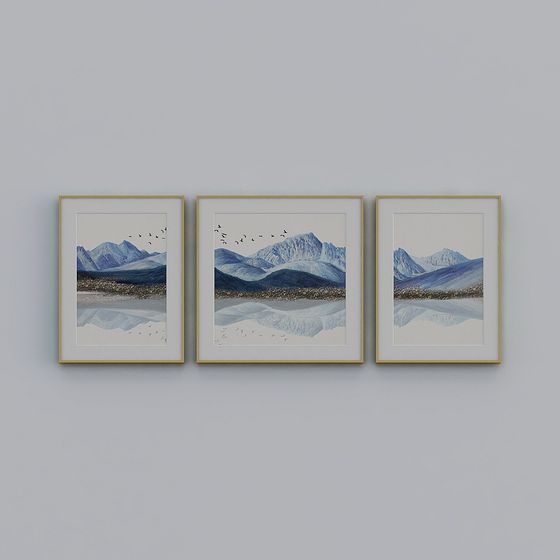 Serene Snow Mountain Reflection 3D model