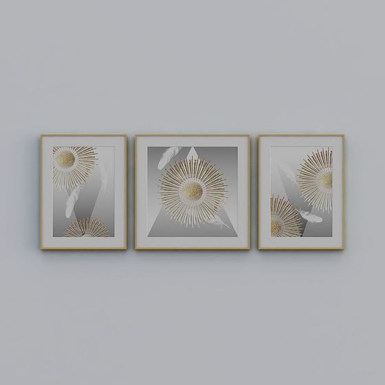 Elegant Abstract Art 3D Model for Modern Interior Design