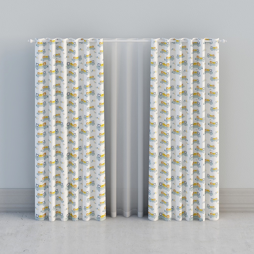 GAFUHOME— Lion School Bus Modern Simple Nordic ins Children's Room Curtain