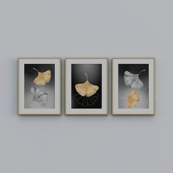 Autumn Leaves Triptych 3D model