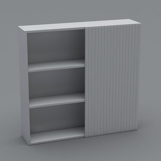 Stylish Minimalist 3D Bookshelf Model for Creative Spaces