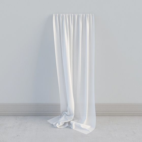 Elegant Flowing Curtain 3D model