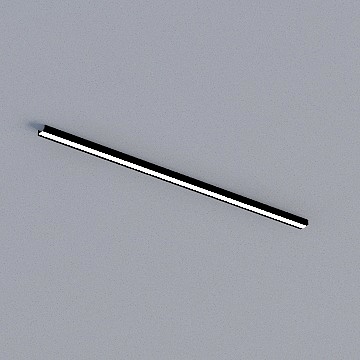 Modern long matte black cabinet handle with silver metal strip on grey background