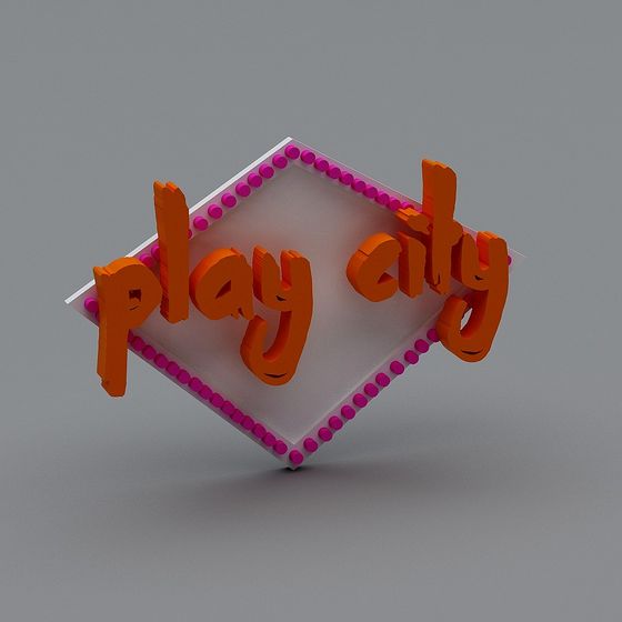 Play City Sign 3D model