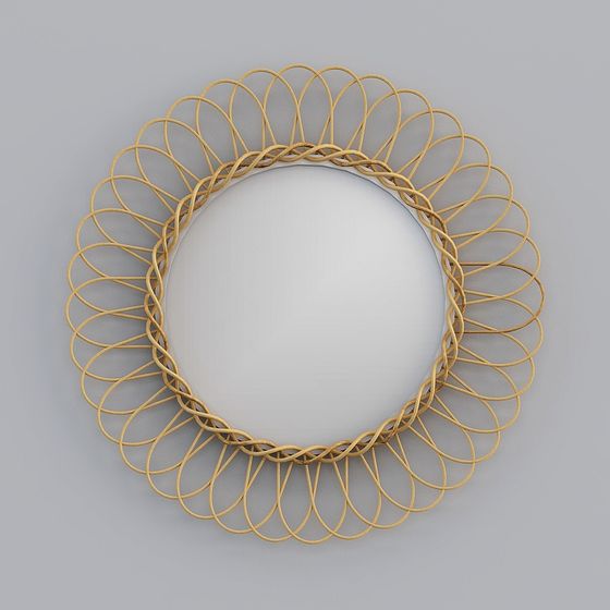 Miroir en rotin