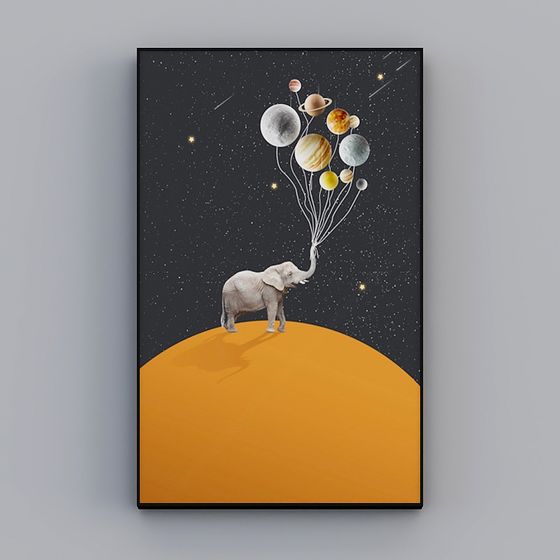 Colorful Balloon Blowing Elephant 3D model