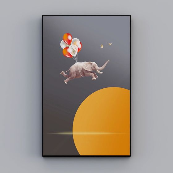 Vibrant Flying Elephant 3D Model