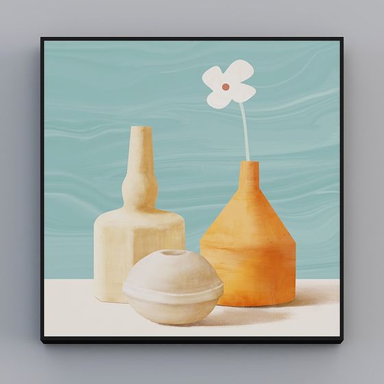 Elegant Three-Vase Set 3D model