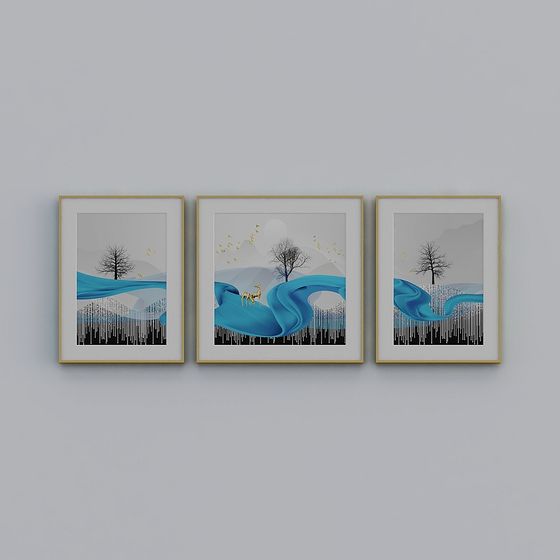 Winter Harmony 3D Model - Abstract Art