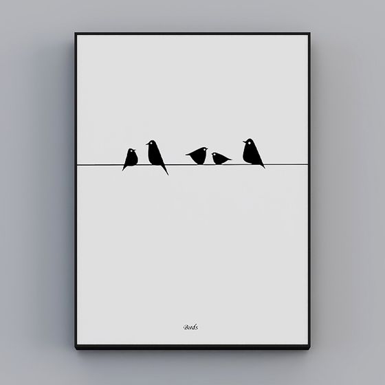 Minimalist Bird 3D Model Artwork