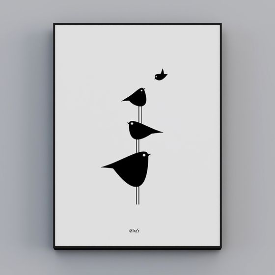 Flying Birds Low-Poly 3D Model for Creative Use