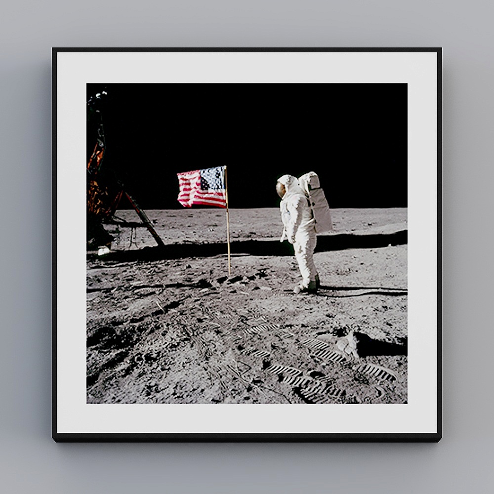 Roshan - Modern minimalist wind - Living room decoration painting - moon landing dream (square) A