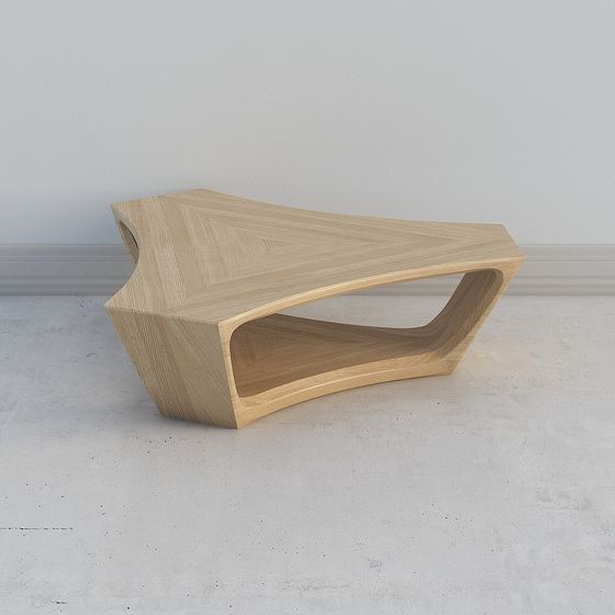 Streamlined Wooden Table 3D model for Modern Aesthetics
