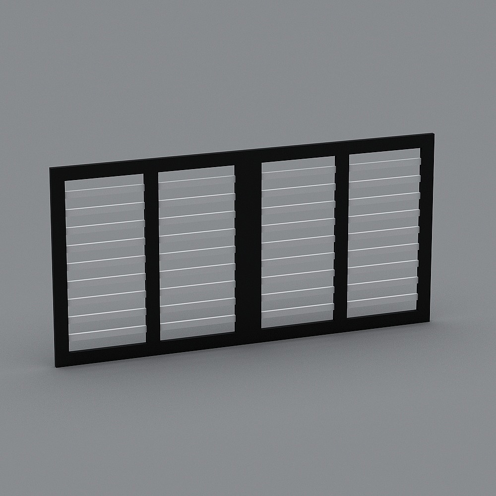Low-Polygon Modern Louvered Window 3D model