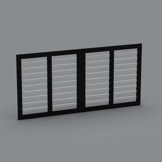 Low-Polygon Modern Louvered Window 3D model