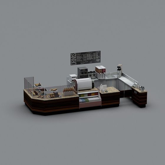 Modern Low-Polygon Coffee Shop 3D model