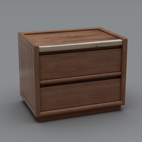 Stylish Low Polygon Nightstand 3D model for Modern Spaces