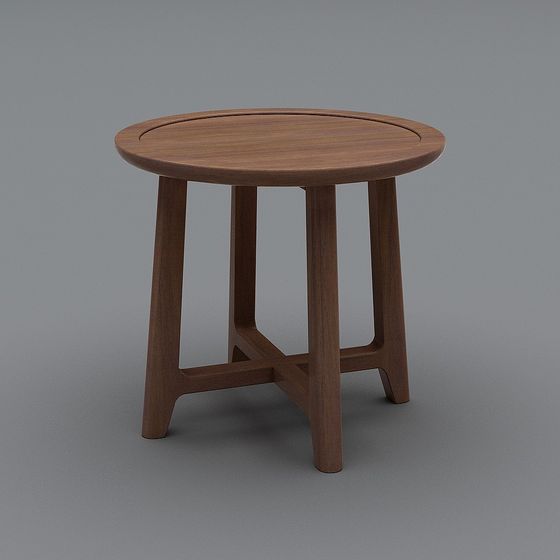 Stylish Round Table Stool 3D model