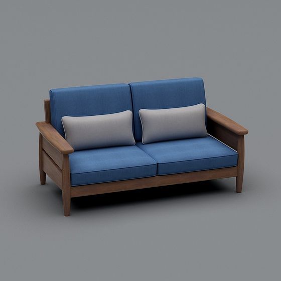 Elegant Low-Poly Sofa 3D model