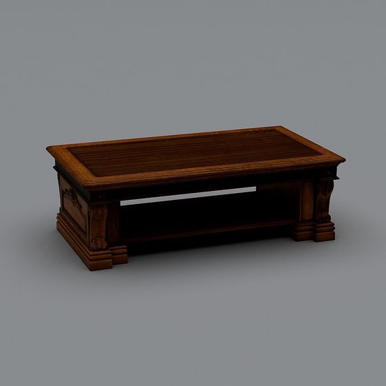 Vintage Wooden Coffee Table 3D model