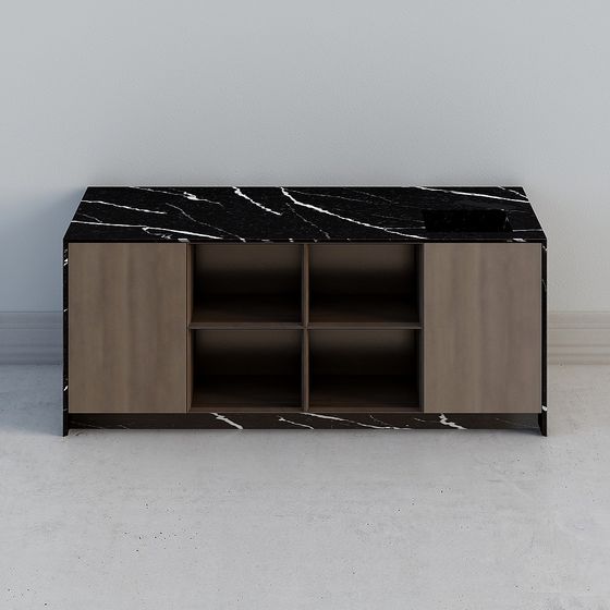 Elegant Low-Poly 3D TV Cabinet Model