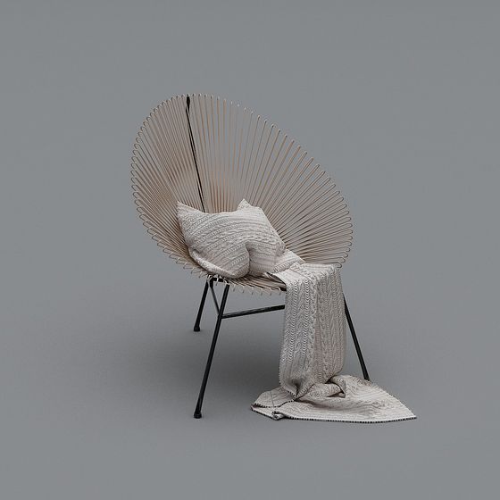 Peacock Chair 3D model - Elegant Low Poly Design