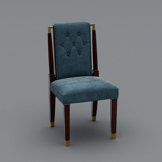 Art Deco Velvet Chair 3D model for Stylish Interiors
