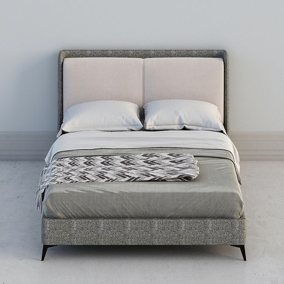 Stylish Minimalist Bed 3D model for Contemporary Spaces