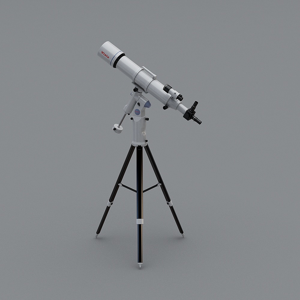 Low Poly Telescope 3D Model for Cosmic Exploration
