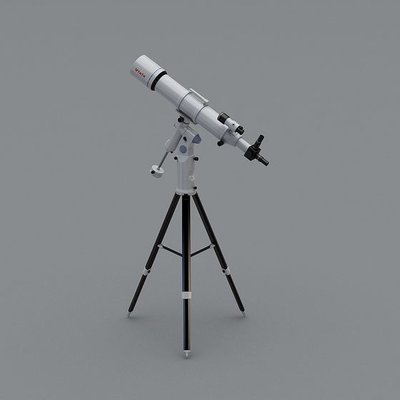 Low Poly Telescope 3D Model for Cosmic Exploration