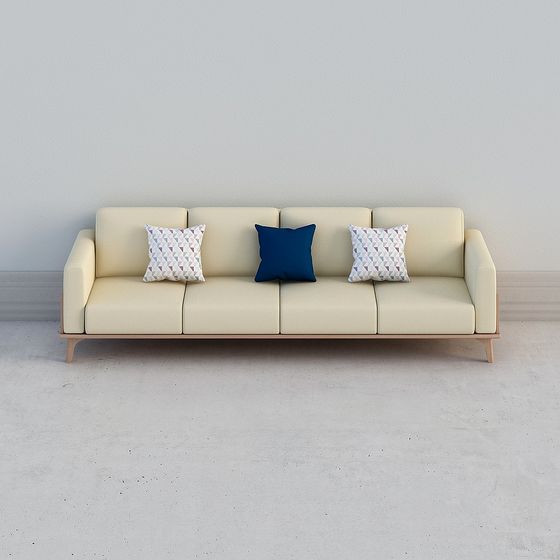 Stylish Multi-Person Sofa 3D model for Contemporary Interiors