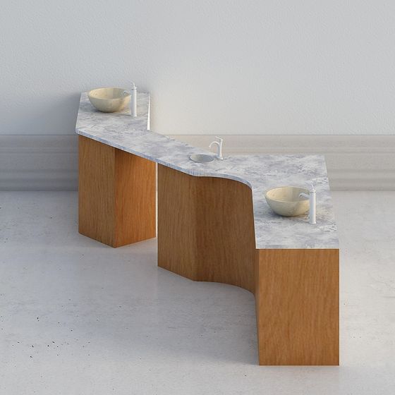 Minimalist Bathroom Countertop 3D model