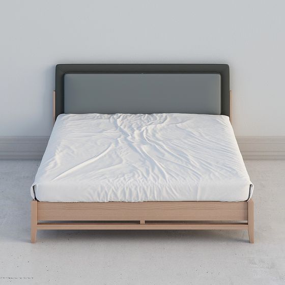 Modern Minimalist 3D Bed Frame Model