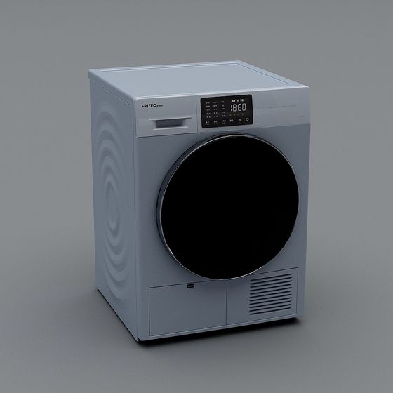 Stylish 3D Model of a Modern Clothes Dryer