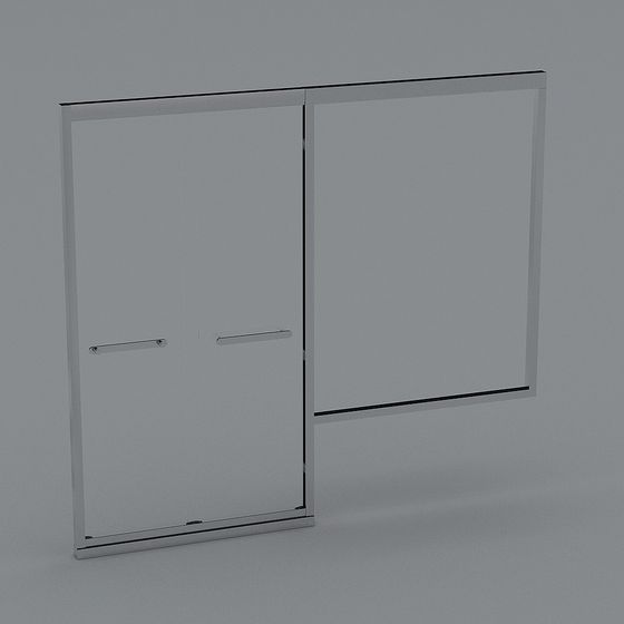Elegant Glass Sliding Door 3D Model