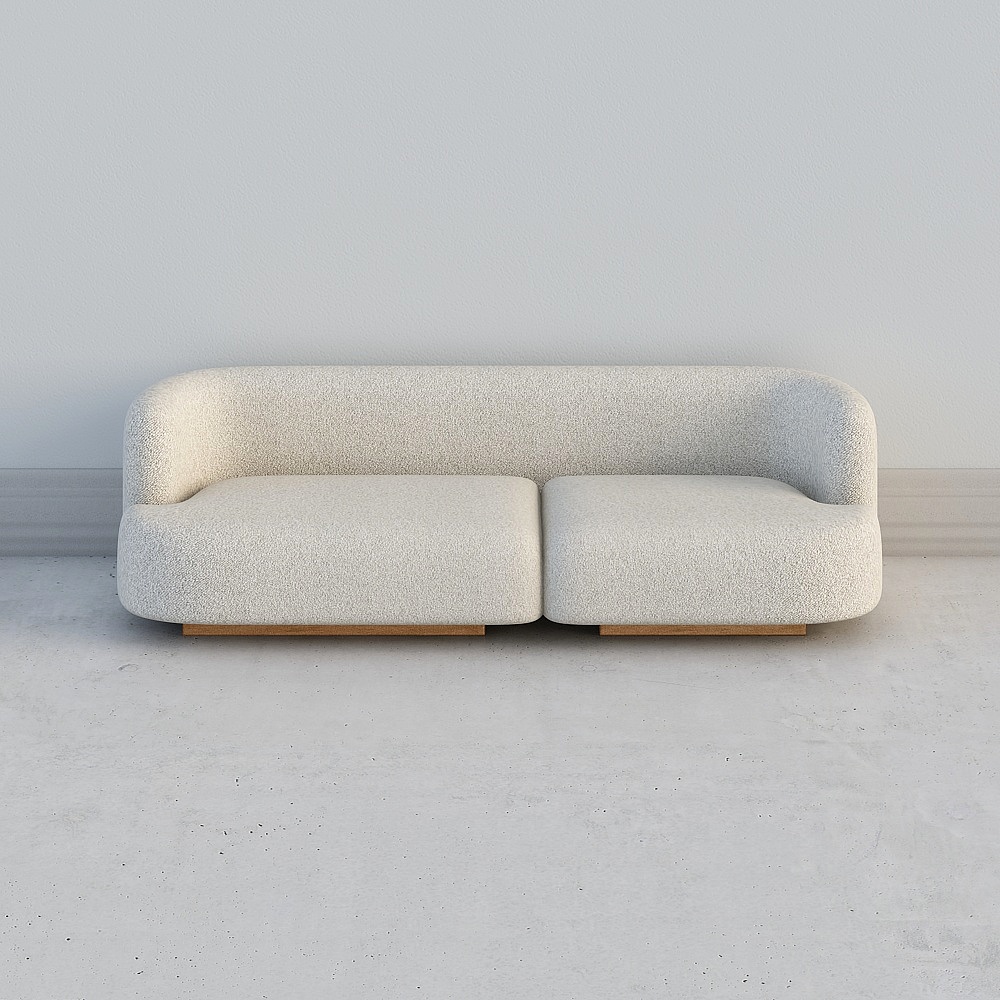 Modern fabric multi-person sofa 1-white