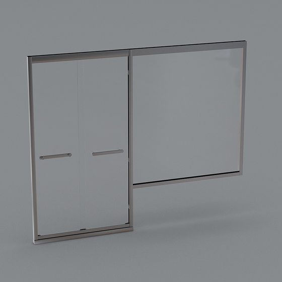 Elegant Glass Sliding Door 3D model