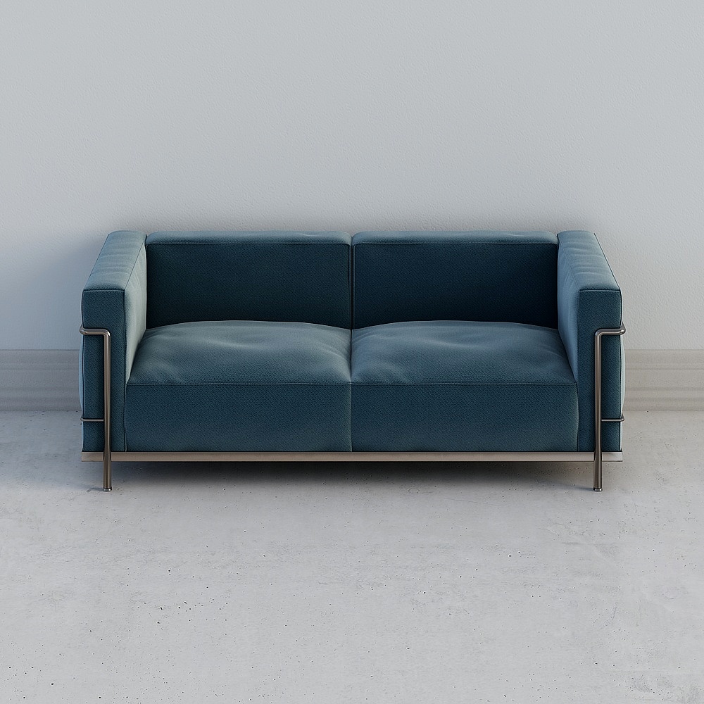 Современный многопользовательский диван - синий двойной диван